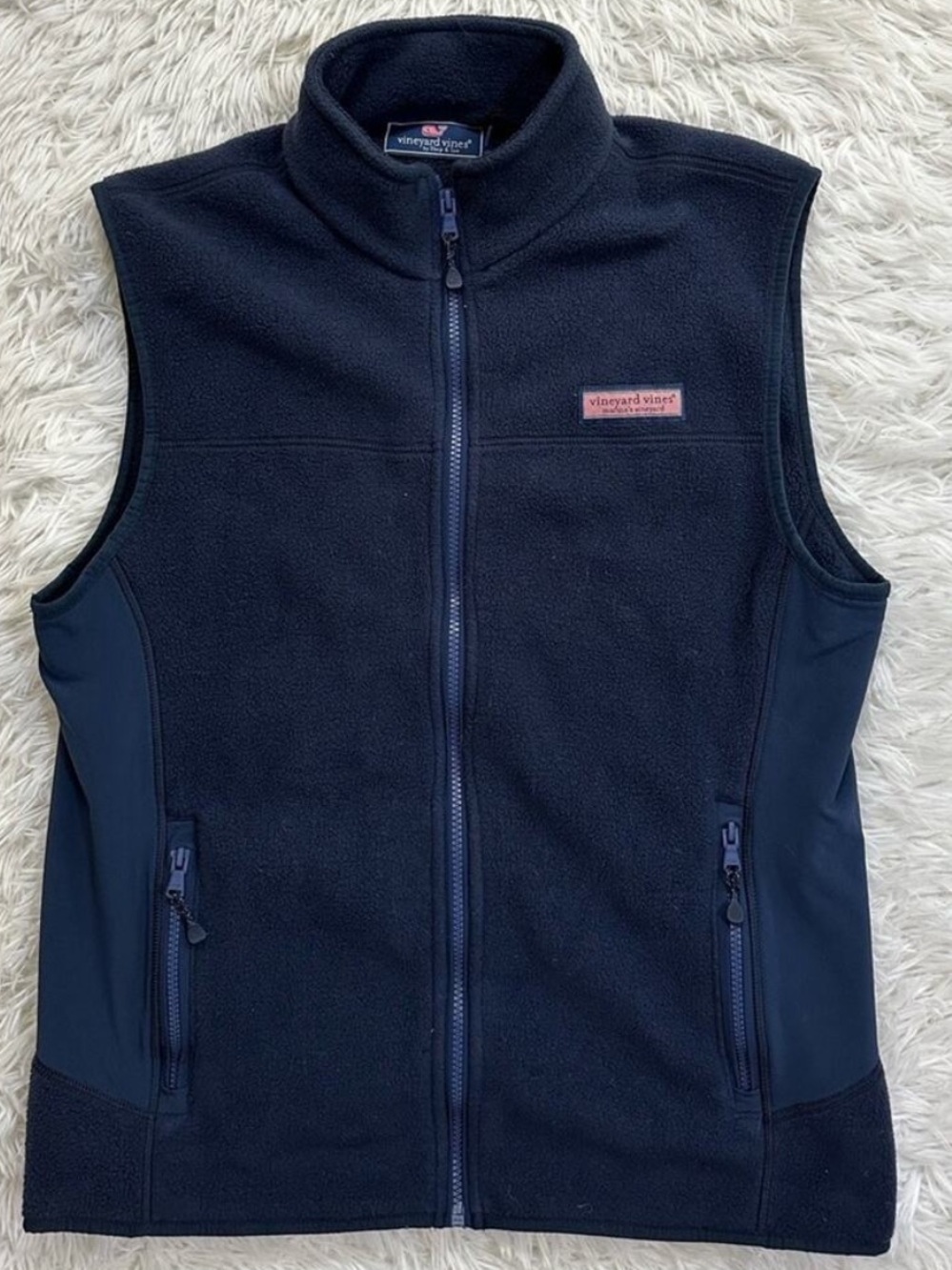 Vineyard Vines Men’s Fleece Vest Jacket Size Small | Navy Blue